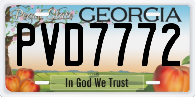 GA license plate PVD7772