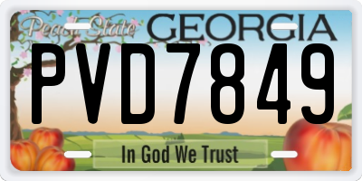 GA license plate PVD7849