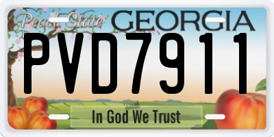 GA license plate PVD7911