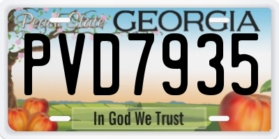 GA license plate PVD7935