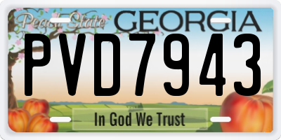 GA license plate PVD7943