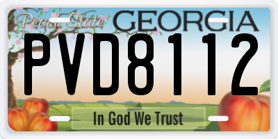 GA license plate PVD8112