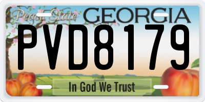 GA license plate PVD8179