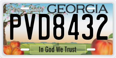 GA license plate PVD8432