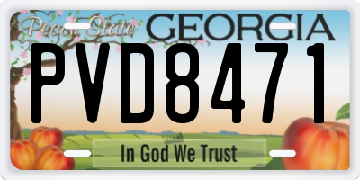 GA license plate PVD8471