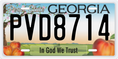 GA license plate PVD8714