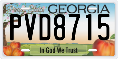 GA license plate PVD8715