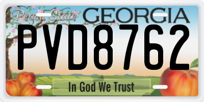 GA license plate PVD8762