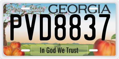 GA license plate PVD8837