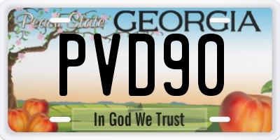 GA license plate PVD90