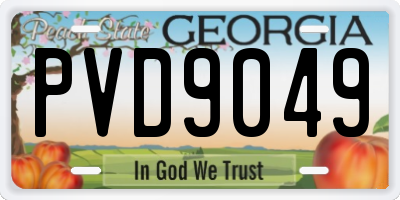 GA license plate PVD9049