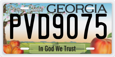 GA license plate PVD9075