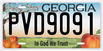 GA license plate PVD9091