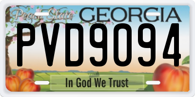 GA license plate PVD9094