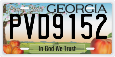 GA license plate PVD9152