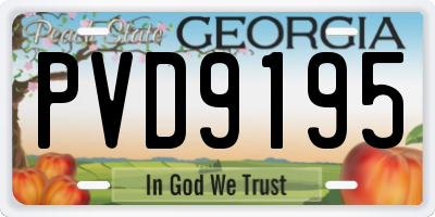 GA license plate PVD9195