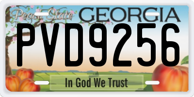 GA license plate PVD9256
