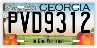 GA license plate PVD9312