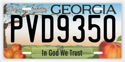 GA license plate PVD9350