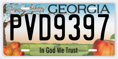 GA license plate PVD9397