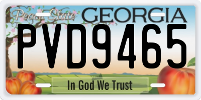 GA license plate PVD9465