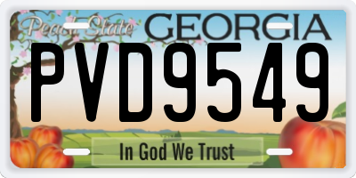 GA license plate PVD9549