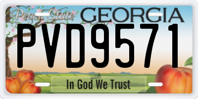 GA license plate PVD9571