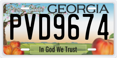 GA license plate PVD9674