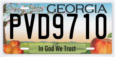 GA license plate PVD9710