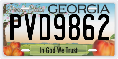 GA license plate PVD9862