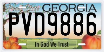 GA license plate PVD9886