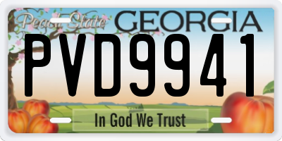 GA license plate PVD9941