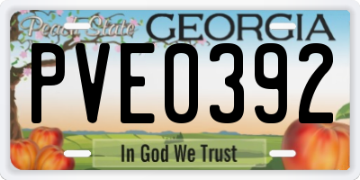 GA license plate PVE0392