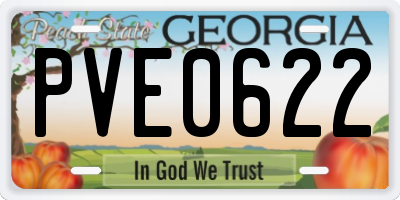 GA license plate PVE0622