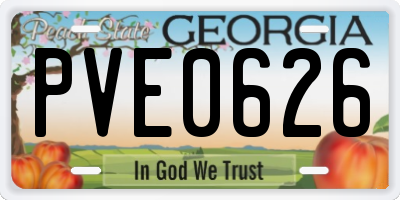 GA license plate PVE0626