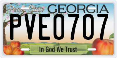 GA license plate PVE0707