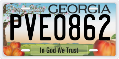 GA license plate PVE0862