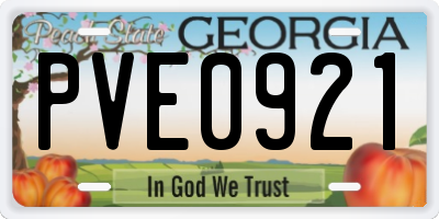 GA license plate PVE0921
