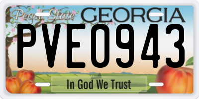 GA license plate PVE0943