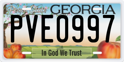 GA license plate PVE0997