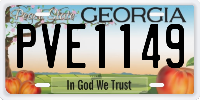 GA license plate PVE1149