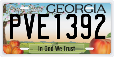 GA license plate PVE1392