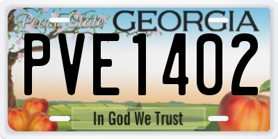 GA license plate PVE1402