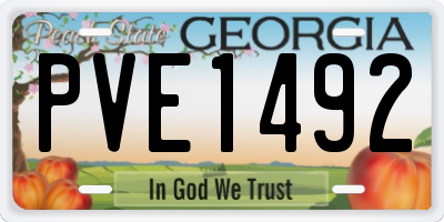 GA license plate PVE1492