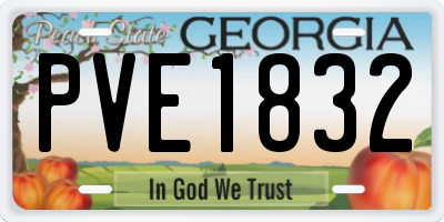 GA license plate PVE1832