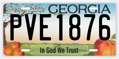 GA license plate PVE1876