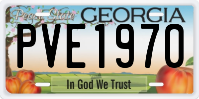 GA license plate PVE1970