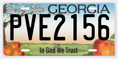 GA license plate PVE2156