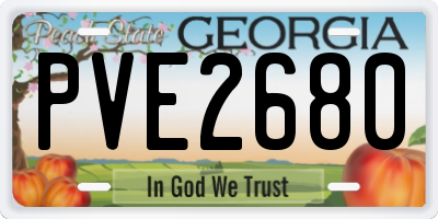 GA license plate PVE2680