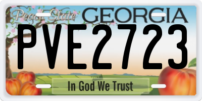 GA license plate PVE2723